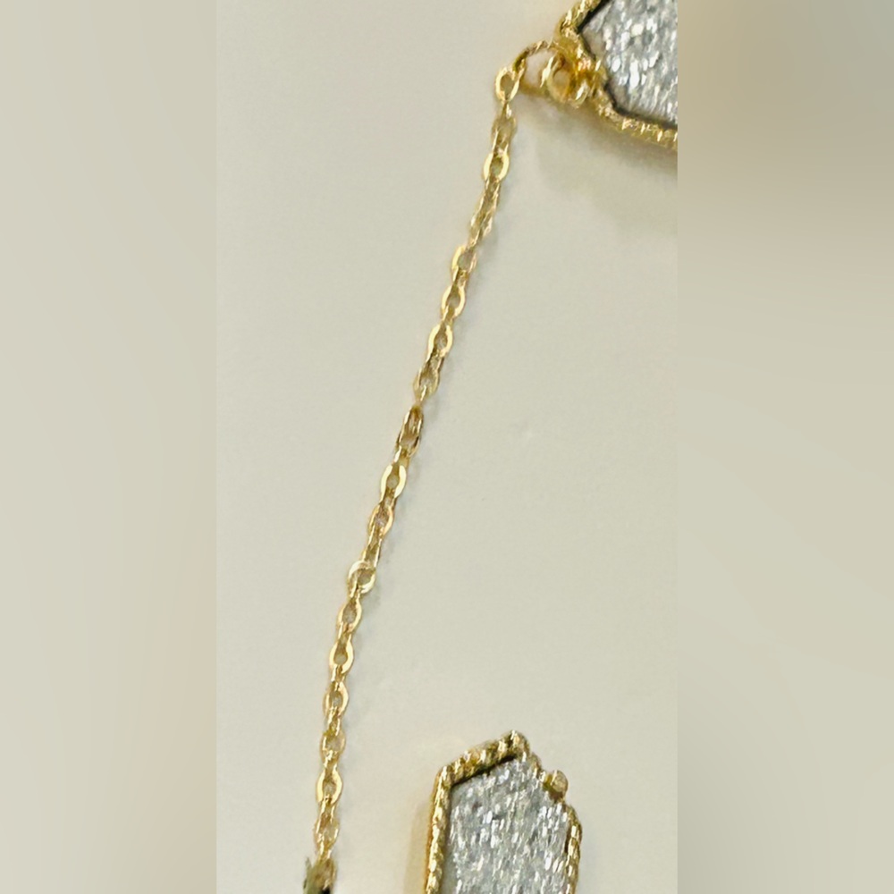Elegant Hexagon Necklace and Earring Set - Picture 7 of 9